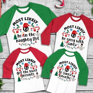 Mais provável - Pacote de camisetas SVG para família | SVG de Natal | Camiseta de Natal SVG | SVG de Natal | Camiseta de grupo | Arquivo de corte Cricut | Sublimação