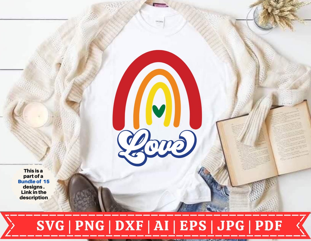 Love Rainbow SVG | Gay Pride SVG | LGBTQIA Svg | Proud Ally Svg | Gay ...