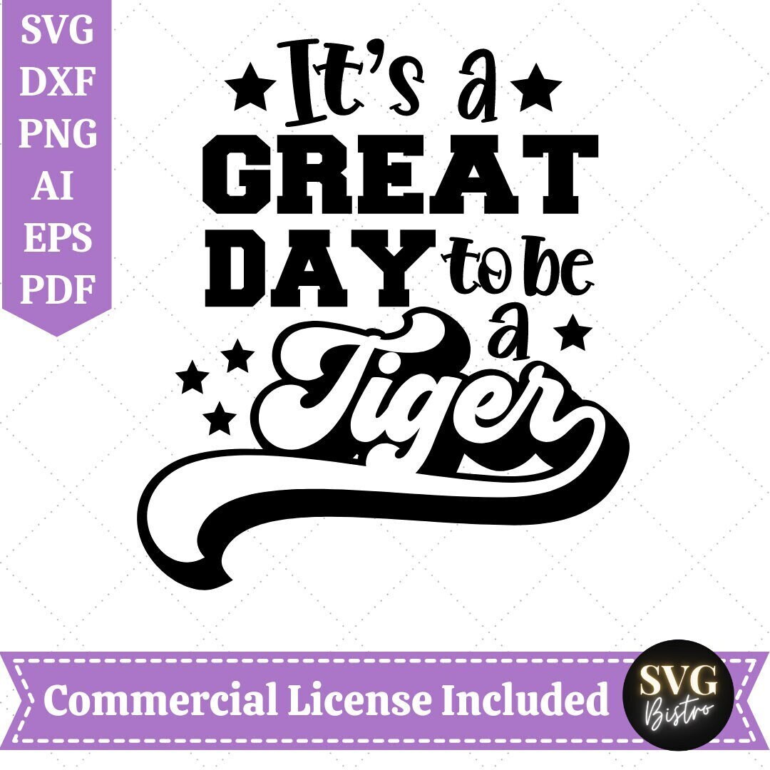 Tigers SVG | School Spirit | Tigers Retro Design | Tiger Pride Svg | Tigers Team Shirt svg | Mascot | Cricut svg Cut File | Sublimation File