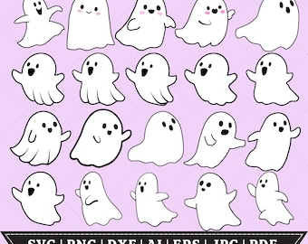 Layered GHOST SVG, Halloween svg, Ghosts svg, Ghost bundle, Ghost Clipart, Cute ghost cut files, Halloween ghost Clipart Digital Download