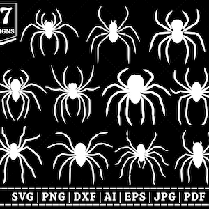 Spider SVG Bundle | Spider Silhouette SVG Bundle | Halloween SVG Bundle | Cute Spiders svg | Halloween Decor |Cut Files for Cricut