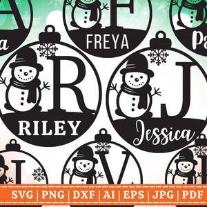 Kerst ornamenten Monogram SVG bundel | Ornamenten SVG-bundel | Naam-svg | Kerstdecor SVG | Cricut gesneden bestand | Sublimatie bestand