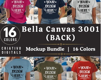 Back View Bella Canvas 3001 Mockup Bundle, 3001 Tshirts Bundle, Bella Canvas Model Mockup Bundle, Lifestyle Mockups, Trendy Shirt Mocks
