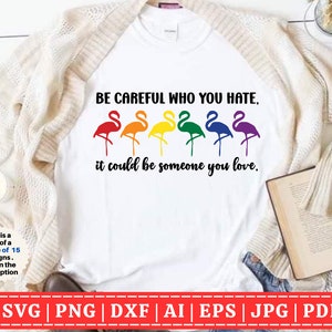 Wees voorzichtig met wie je SVG haat | Gay Pride-SVG | LGBTQIA | Trotse bondgenoot | Gay Pride-svg | lesbisch | Pride-maand | Bestanden knippen Cricut | Sublimatie