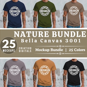 Bella Canvas 3001 モックアップ バンドル、3001 T シャツ バンドル、Bella Canvas モデル モックアップ セクション全体バンドル、ライフスタイル モックアップ、トレンディ シャツ モックアップ