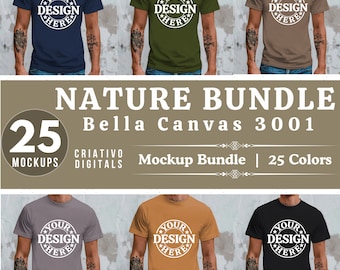 Bella Canvas 3001 Mockup Bundle, 3001 Tshirts Bundle, Bella Canvas Model Mockup Whole Section Bundle, Lifestyle Mockups, Trendy Shirt Mocks