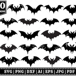 Pakiet SVG nietoperzy | Pakiet SVG na Halloween | Słodkie nietoperze SVG | Nietoperze Doodle SVG | Dekoracje na Halloween SVG | Clipart nietoperzy SVG | Pliki do cięcia dla Cricut