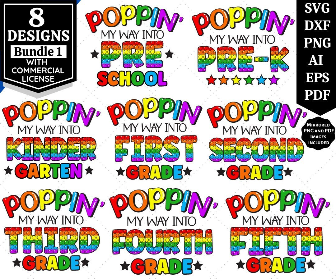 Back to School Mega SVG Bundle 2 | School Grade SVG | School Shirt ...