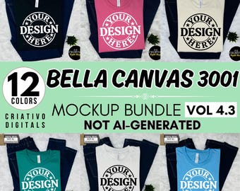 Bella Canvas 3001 Mockup Bundle, 3001 Tshirts Bundle, Bella Canvas Model Mockup Bundle, Lifestyle Mockups, Trendy Shirt Mocks