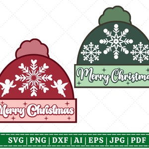 Christmas Bonnet SVG Bundle | Christmas Decor SVG Bundle | Cricut Cut File | Sublimation Files