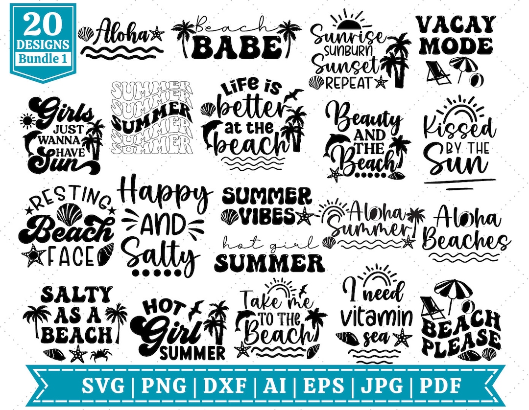 Summer SVG Bundle | Beach SVG Bundle | Beach Babe SVG | Beach Qoute Svg ...