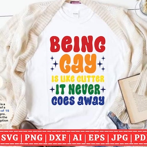 Homo zijn is als glitter SVG | Gay Pride-SVG | LGBTQIA-svg | Trotse bondgenoot | Gay Pride | lesbisch | Pride-maand | Bestanden knippen Cricut | Sublimatie