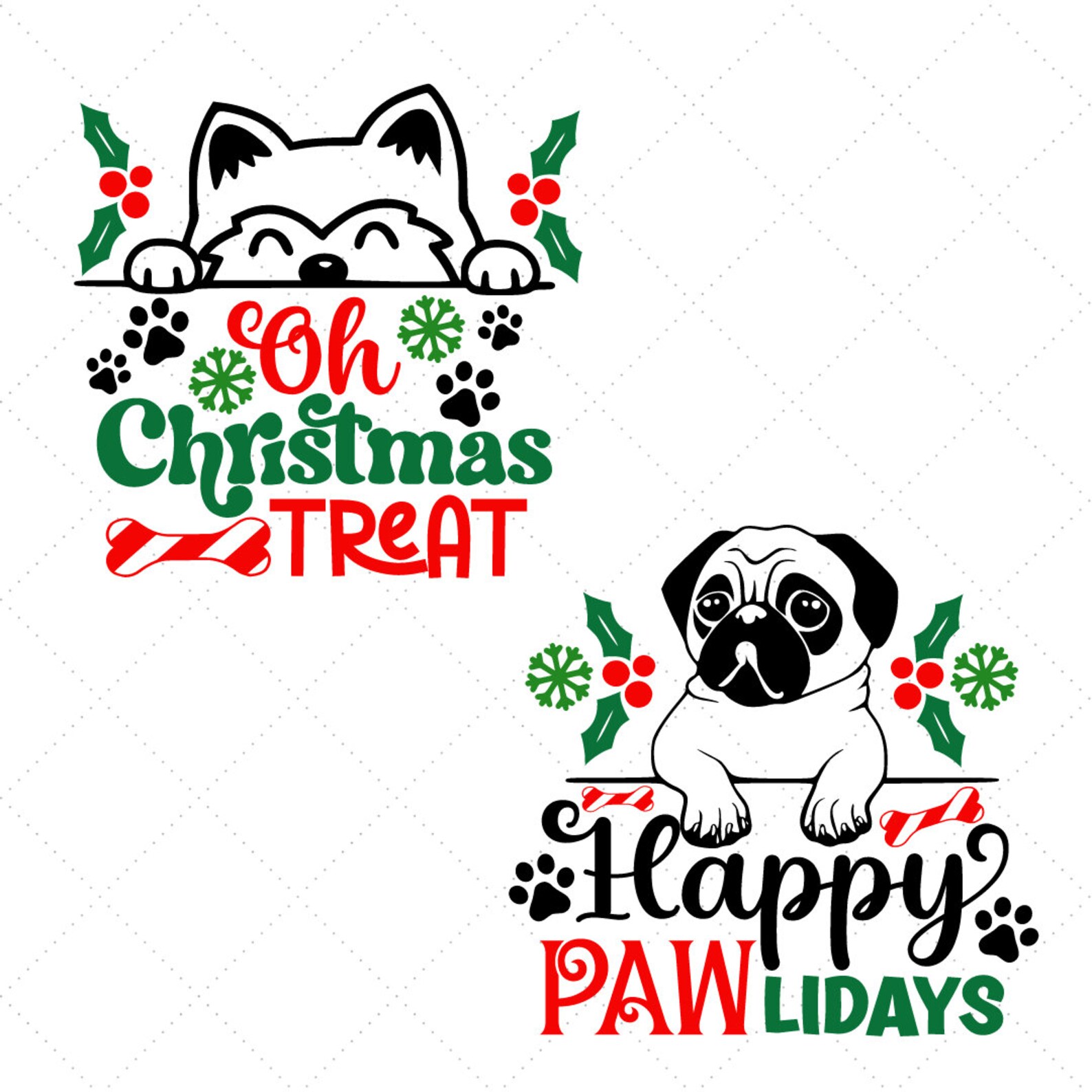 Dog Christmas SVG Bundle | Santa Paws SVG | Dog Lovers SVG | Christmas ...