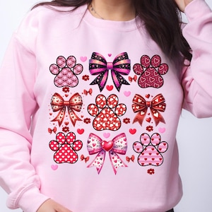Dog Valentine Coquette Png, Dog Mom Png, Valentine&#39;s Day Png, Dog Paw Print Heart Png, Valentine Shirt Design, Dog Lover Gift, Dog Valentine