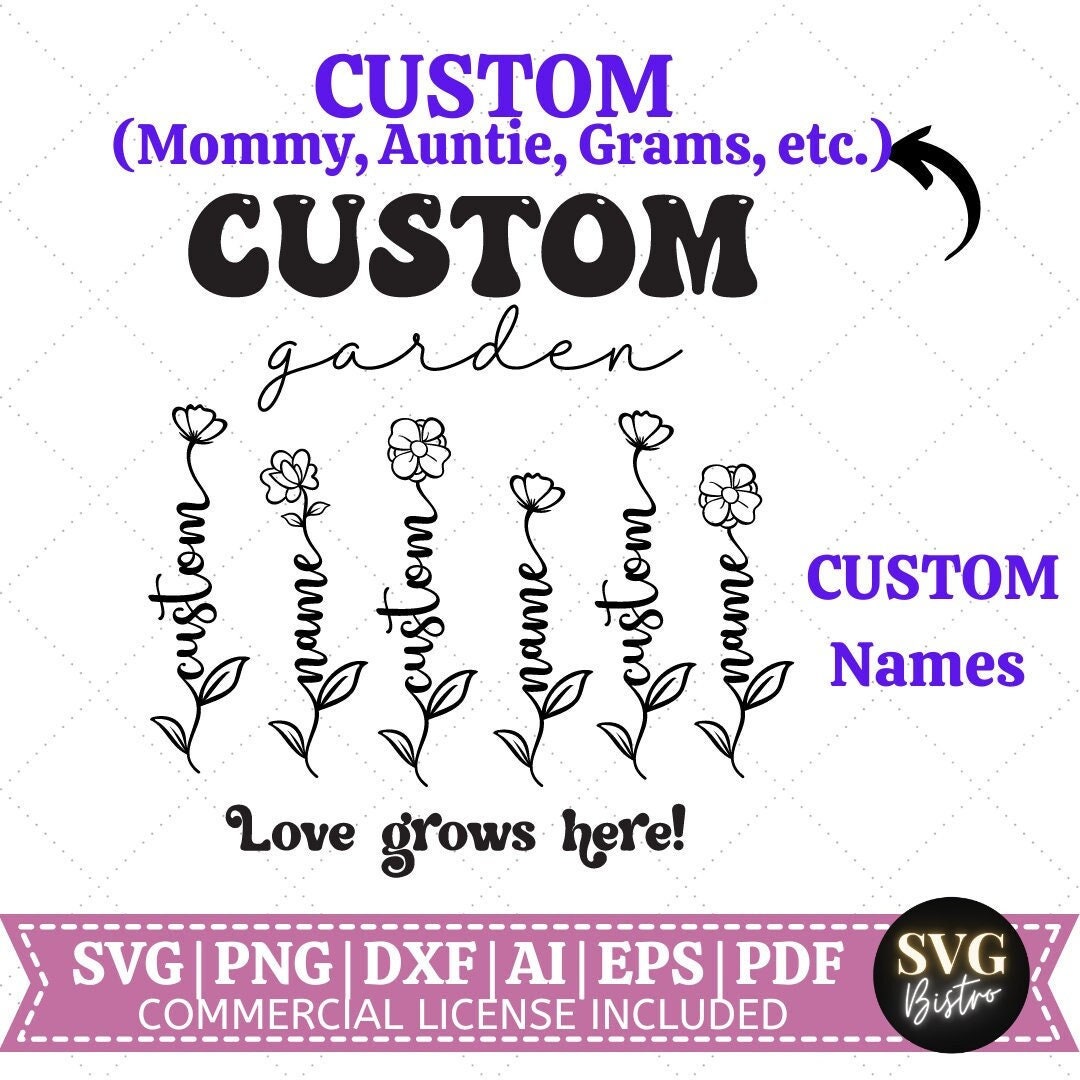 Customized Family's Garden SVG | Family SVG | Gifts for Family Svg ...