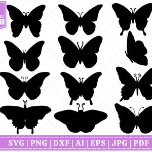 Ensemble SVG papillon | Ensemble SVG Silhouette papillon | Papillon monarque SVG | Doodles papillon svg | Fichier de coupe Cricut | Fichiers de sublimation