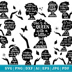 Black Girl Magic SVG Bundle, Black woman SVG, Boss Lady Svg, Black Lives Matter, Afro Lady Woman, Diva, Tshirt, Cut File Cricut, Silhouette
