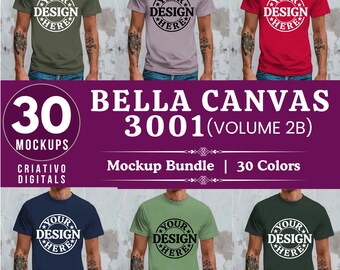 Bella Canvas 3001 Mockup Bundle, 3001 Tshirts Bundle, Bella Canvas Model Mockup Whole Section Bundle, Lifestyle Mockups, Trendy Shirt Mocks