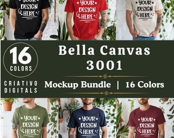 Bella Canvas 3001 Mockup Bundle, 3001 Tshirts Bundle, Bella Canvas Model Mockup Whole Section Bundle, Lifestyle Mockups, Trendy Shirt Mocks
