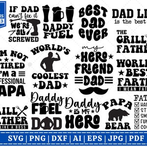 Pacote de SVG para o Dia dos Pais, SVG para o Pai, SVG para o Pai, SVG para o Melhor Pai de Todos os Tempos, SVG para o Vovô, Pacote de SVG para a Família, Arquivos de Corte SVG para Cricut