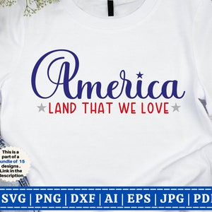 America SVG| Happy Fourth of July SVG | 4th of July SVG | Patriotic | Independence Day | Fourth of July | Cut Files Cricut| Sublimation