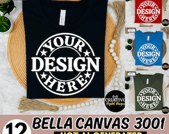 Bella Canvas 3001 Mockup Bundle, 3001 Tshirts Bundle, Bella Canvas Model Mockup Bundle, Lifestyle Mockups, Trendy Shirt Mocks