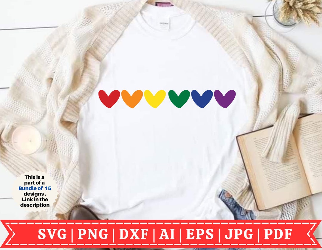 Rainbow Hearts SVG | Gay Pride SVG | LGBTQIA Svg | Proud Ally Svg | Gay ...