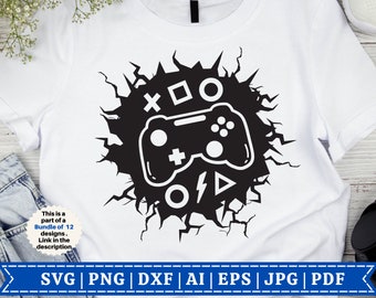 Game Console SVG | Funny Gamer SVG | Gamer svg | Video Games svg | Boys shirt svg | Game Controller svg | Cut File Cricut | Silhouette