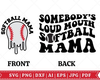 La boca ruidosa de alguien Softball Mama SVG / Softball Mama SVG / Melting Softball SVG / Cricut svg Cut File / Sublimation File