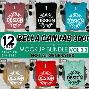 Bella Canvas 3001 モックアップ バンドル、3001 T シャツ バンドル、Bella Canvas モデル モックアップ バンドル、ライフスタイル モックアップ、トレンディなシャツ モックアップ