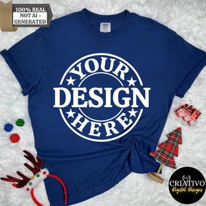 True Navy Comfort Farben 1717 Tshirt Weihnachten Mockup Weihnachtshemd Komfort Farben Shirt Weihnachten Mockup gemütlich Urlaub Weihnachten Ästhetik