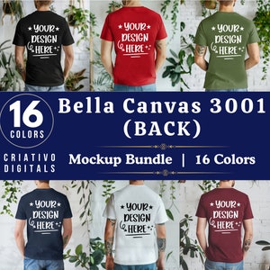 Back View Bella Canvas 3001 Mockup Bundle, 3001 Tshirts Bundle, Bella Canvas Model Mockup Bundle, Lifestyle Mockups, Trendy Shirt Mocks