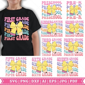 Pacote de lápis de laço de coquete empilhado para a volta às aulas, pré-escola ao 12º ano, para impressão, design de sublimação DTF, DOWNLOAD INSTANTÂNEO