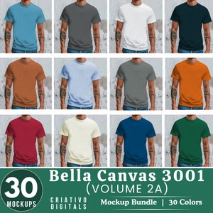 Bella Canvas 3001 モックアップ バンドル、3001 T シャツ バンドル、Bella Canvas モデル モックアップ セクション全体バンドル、ライフスタイル モックアップ、トレンディ シャツ モックアップ