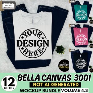 Bella Canvas 3001 モックアップ バンドル、3001 T シャツ バンドル、Bella Canvas モデル モックアップ バンドル、ライフスタイル モックアップ、トレンディなシャツ モックアップ