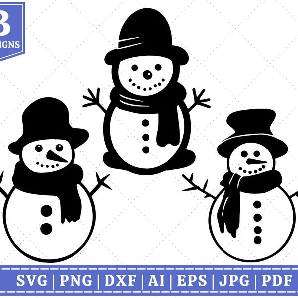 Snowmen SVG Bundle | Christmas Decor SVG Bundle | Cricut Cut File | Sublimation Files