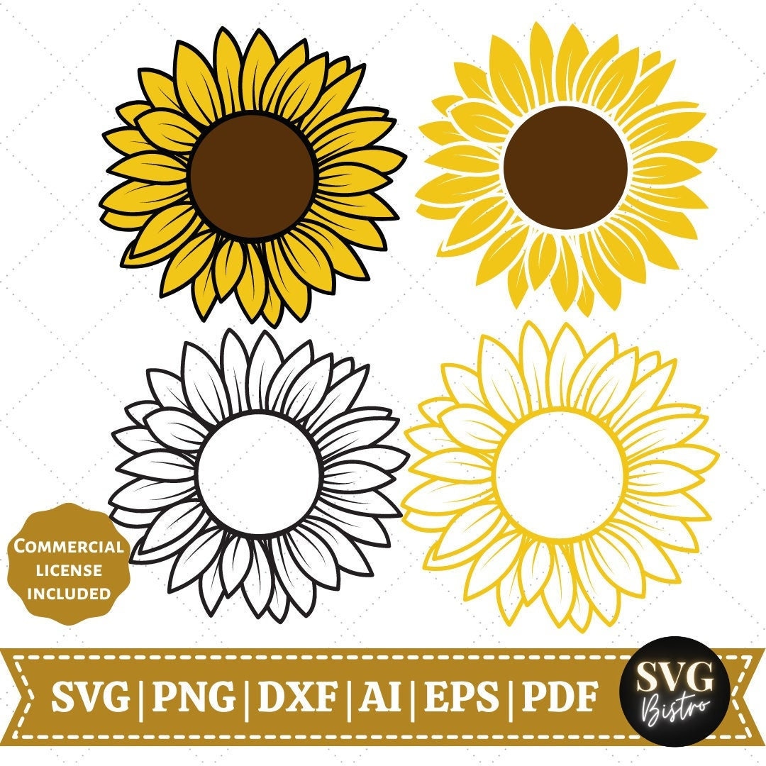 Layered Sunflower SVG | Sunflower SVG | Flower Svg | Cut Files for ...