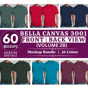 Bella Canvas 3001 mannen achteraanzicht mockupbundel, 3001 T-shirtsbundel, Bella Canvas Model Mockup-bundel, lifestyle-mockups, trendy overhemdmodellen