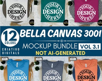 Bella Canvas 3001 Mockup Bundle, 3001 Tshirts Bundle, Bella Canvas Model Mockup Bundle, Lifestyle Mockups, Trendy Shirt Mocks