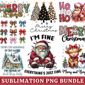 Christmas Bundle Png, Merry Christmas Png, Christmas Png, Western PNG, Santa Claus PNG, Bundle Png, Sublimation Designs, Digital Download