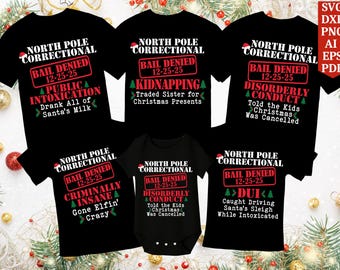 Christmas Family Svg Bundle, North Pole Correctional, Funny Family Christmas Svg, Family Christmas 2025 Svg, Family Christmas Shirts Svg