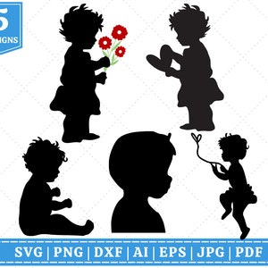 Junge Silhouette SVG Bundle | Kinder Silhouette SVG Bundle | Kleiner Junge Silhouette SVG | Gedenkstätte svg | Cricut Cut Dateien | Sublimationsdateien