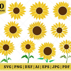 Sunflower SVG Bundle | Sunflower SVG | Sunflower Monogram svg | Layered Sunflower svg | Cut Files for Cricut | Sublimation File | PNG File