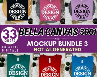 Bella Canvas 3001 Mockup Bundle, 3001 Tshirts Bundle, Bella Canvas Model Mockup Bundle, Lifestyle Mockups, Trendy Shirt Mocks