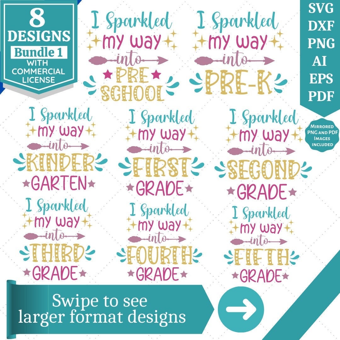 Back to School SVG Bundle | School Grade SVG Bundle | School Shirt ...
