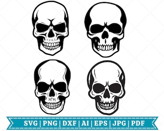 Skull Mini SVG Bundle | Skull SVG |  Skeleton Silhouette SVG Bundle | Halloween svg Bundle | Halloween Decor |Cut Files for Cricut