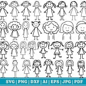 Stick Figures Svg Bundle, Stick People Svg, Stick Figures Svg, Stick Kids Svg,Stick Girls Svg,Stick Boys Svg,Cut Files for Cricut,Silhouette
