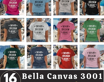Back View Bella Canvas 3001 Mockup Bundle, 3001 Tshirts Bundle, Bella Canvas Model Mockup Bundle, Lifestyle Mockups, Trendy Shirt Mocks