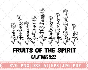 Fruits of the Spirit SVG | Galatians 5:22 | Jesus  | Faith | Pray | Religious | Christian Quote | Bible Verse | Scripture | Cricut Cut File