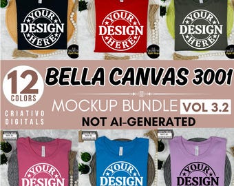 Bella Canvas 3001 Mockup Bundle, 3001 Tshirts Bundle, Bella Canvas Model Mockup Bundle, Lifestyle Mockups, Trendy Shirt Mocks